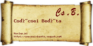 Csécsei Beáta névjegykártya